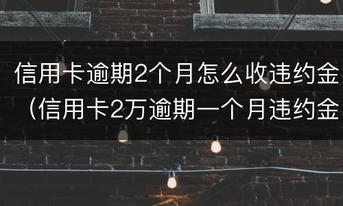 信用卡逾期2个月怎么收违约金（信用卡2万逾期一个月违约金和利息是多少?）