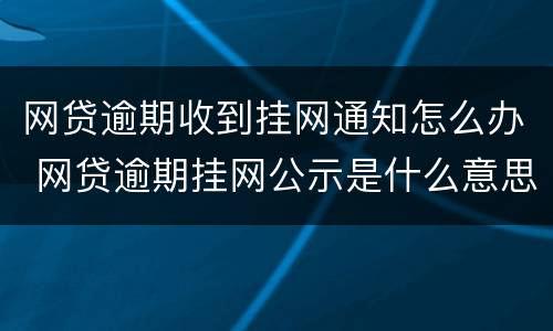 网贷逾期收到挂网通知怎么办 网贷逾期挂网公示是什么意思