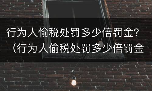 行为人偷税处罚多少倍罚金？（行为人偷税处罚多少倍罚金最高）