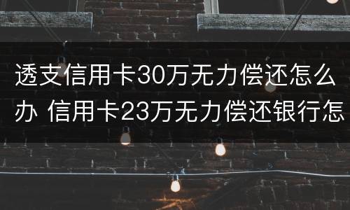透支信用卡30万无力偿还怎么办 信用卡23万无力偿还银行怎么处理