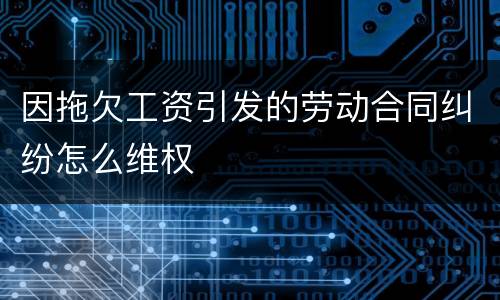 因拖欠工资引发的劳动合同纠纷怎么维权