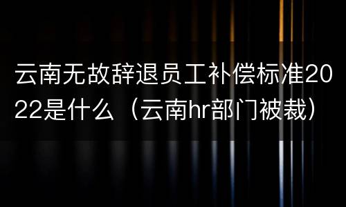 云南无故辞退员工补偿标准2022是什么（云南hr部门被裁）