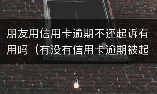 朋友用信用卡逾期不还起诉有用吗（有没有信用卡逾期被起诉的人）