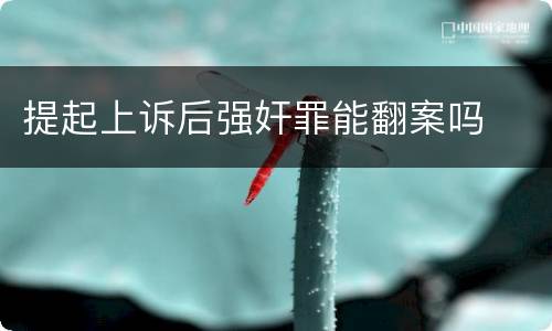 提起上诉后强奸罪能翻案吗