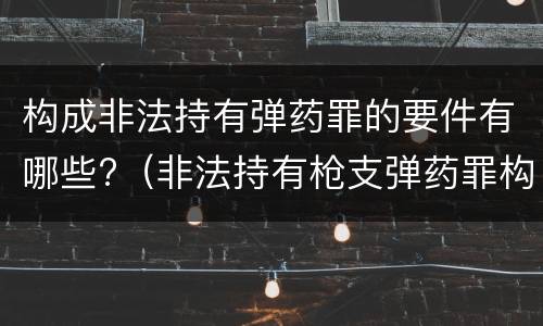 构成非法持有弹药罪的要件有哪些?（非法持有枪支弹药罪构成要件）