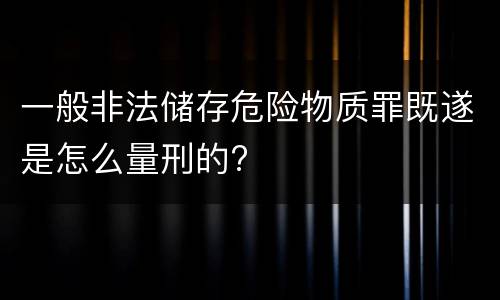 一般非法储存危险物质罪既遂是怎么量刑的?