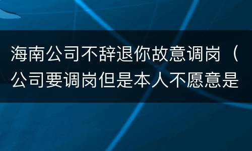 海南公司不辞退你故意调岗（公司要调岗但是本人不愿意是否可以解除）