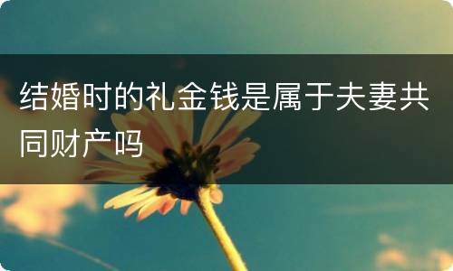 结婚时的礼金钱是属于夫妻共同财产吗