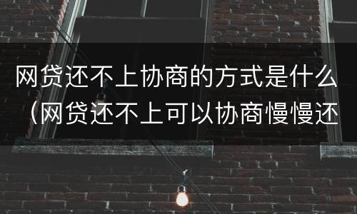 网贷还不上协商的方式是什么（网贷还不上可以协商慢慢还吗）