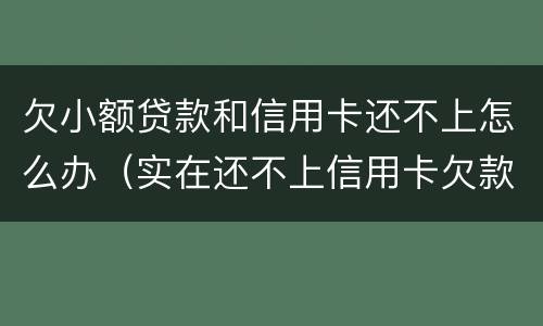 欠小额贷款和信用卡还不上怎么办（实在还不上信用卡欠款怎么办）