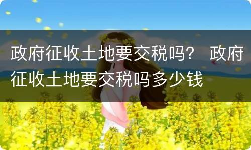 政府征收土地要交税吗？ 政府征收土地要交税吗多少钱