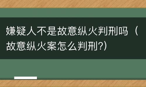 嫌疑人不是故意纵火判刑吗（故意纵火案怎么判刑?）