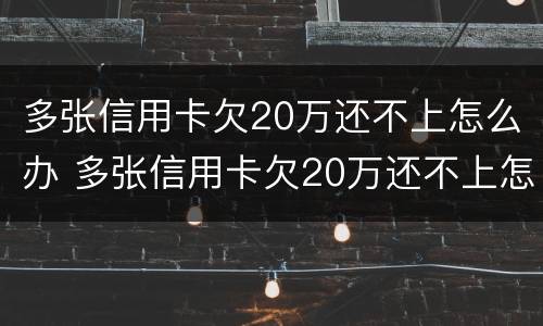 多张信用卡欠20万还不上怎么办 多张信用卡欠20万还不上怎么办,怎么欠这么多