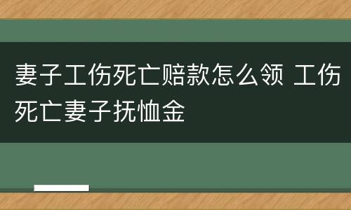 妻子工伤死亡赔款怎么领 工伤死亡妻子抚恤金