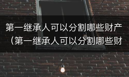 第一继承人可以分割哪些财产（第一继承人可以分割哪些财产呢）
