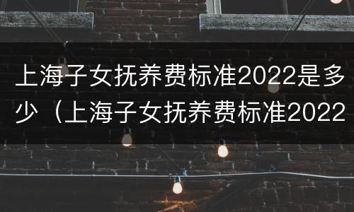 上海子女抚养费标准2022是多少（上海子女抚养费标准2022是多少钱一个月）