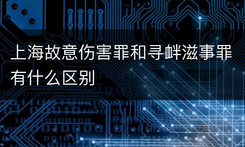 上海故意伤害罪和寻衅滋事罪有什么区别