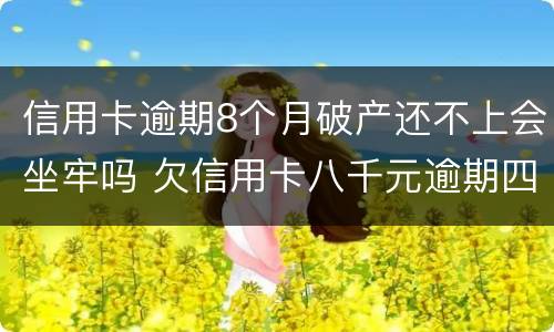 信用卡逾期8个月破产还不上会坐牢吗 欠信用卡八千元逾期四个月会不会坐牢