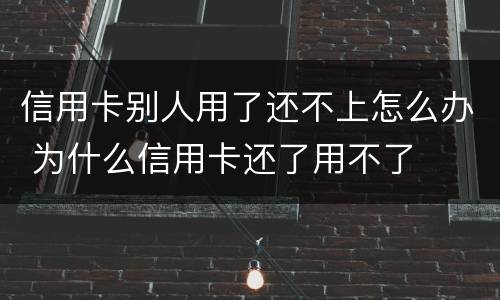 信用卡别人用了还不上怎么办 为什么信用卡还了用不了