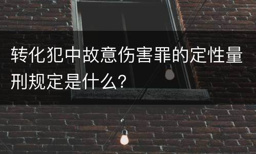 转化犯中故意伤害罪的定性量刑规定是什么？