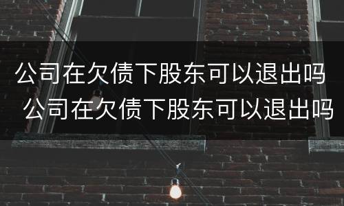 公司在欠债下股东可以退出吗 公司在欠债下股东可以退出吗合法吗