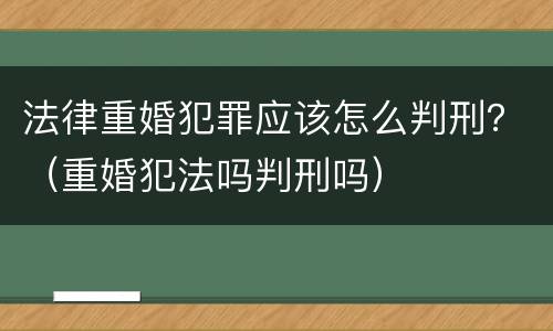法律重婚犯罪应该怎么判刑？（重婚犯法吗判刑吗）