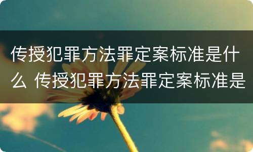 传授犯罪方法罪定案标准是什么 传授犯罪方法罪定案标准是什么样的