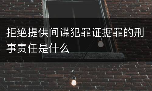 拒绝提供间谍犯罪证据罪的刑事责任是什么