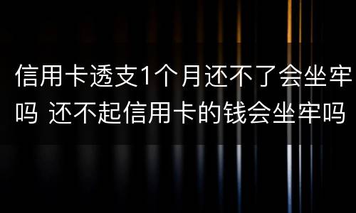 信用卡透支1个月还不了会坐牢吗 还不起信用卡的钱会坐牢吗