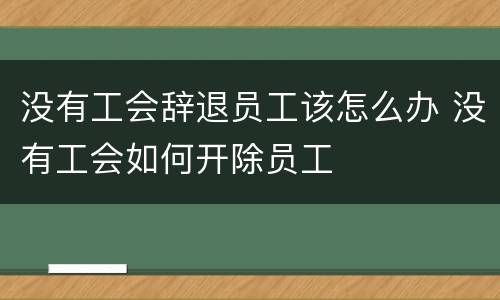 没有工会辞退员工该怎么办 没有工会如何开除员工