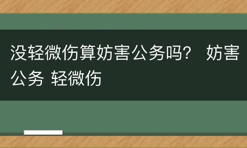 没轻微伤算妨害公务吗？ 妨害公务 轻微伤