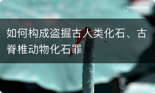如何构成盗掘古人类化石、古脊椎动物化石罪