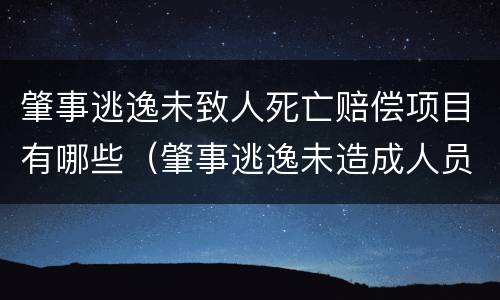 肇事逃逸未致人死亡赔偿项目有哪些（肇事逃逸未造成人员伤亡怎样判刑）
