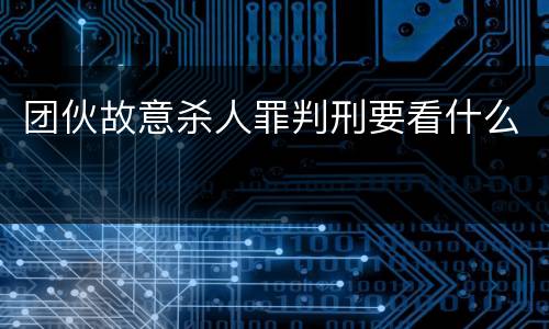 团伙故意杀人罪判刑要看什么