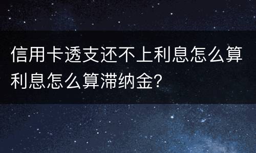 信用卡透支还不上利息怎么算利息怎么算滞纳金？