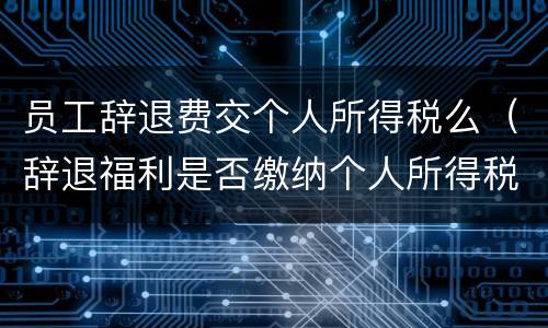 员工辞退费交个人所得税么（辞退福利是否缴纳个人所得税）