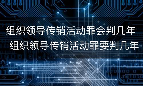 组织领导传销活动罪会判几年 组织领导传销活动罪要判几年