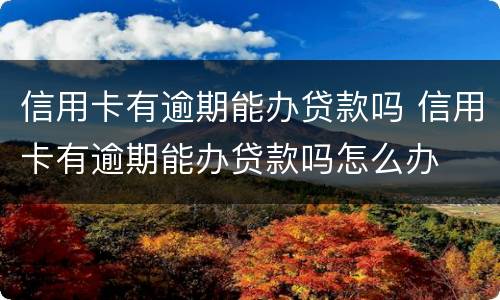 信用卡有逾期能办贷款吗 信用卡有逾期能办贷款吗怎么办