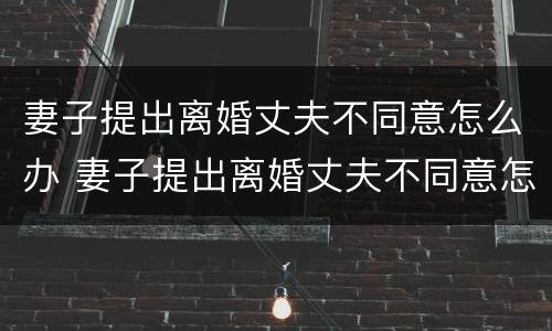 妻子提出离婚丈夫不同意怎么办 妻子提出离婚丈夫不同意怎么办,起诉害怕丢掉抚养权