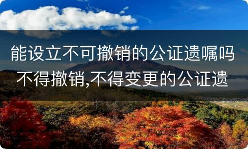 能设立不可撤销的公证遗嘱吗 不得撤销,不得变更的公证遗嘱