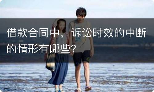借款合同中，诉讼时效的中断的情形有哪些？