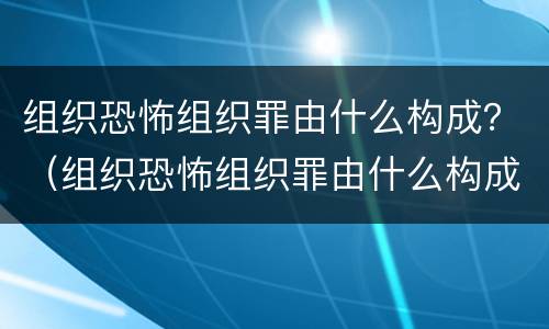 组织恐怖组织罪由什么构成？（组织恐怖组织罪由什么构成的）