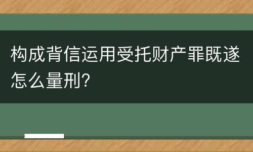 构成背信运用受托财产罪既遂怎么量刑?