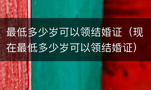 最低多少岁可以领结婚证（现在最低多少岁可以领结婚证）