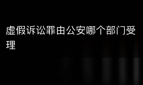 虚假诉讼罪由公安哪个部门受理