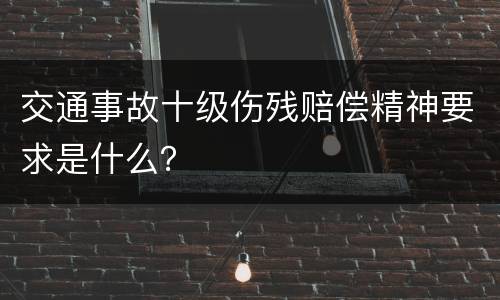 交通事故十级伤残赔偿精神要求是什么？