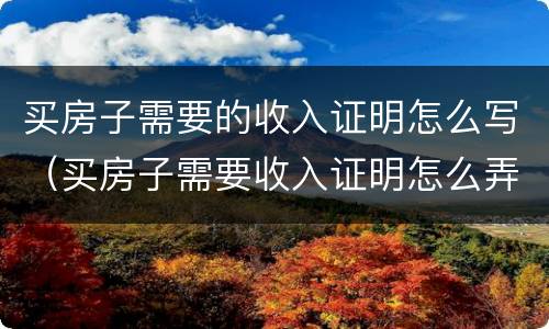 买房子需要的收入证明怎么写（买房子需要收入证明怎么弄）
