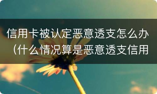 信用卡被认定恶意透支怎么办（什么情况算是恶意透支信用卡）