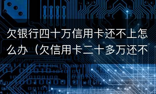 欠银行四十万信用卡还不上怎么办（欠信用卡二十多万还不上怎么办）