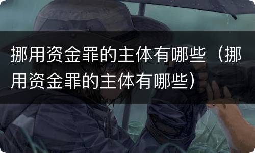 挪用资金罪的主体有哪些（挪用资金罪的主体有哪些）